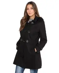 Produktbild: KRISP Damen Wintermantel Kapuzenmantel Jacke Einreiher, Schwarz, 36, 5652-BLK-08