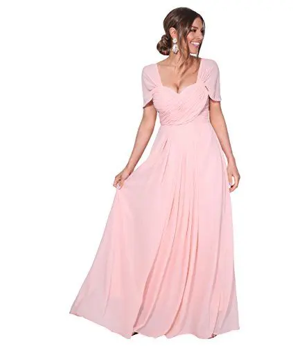 Produktbild: KRISP Kreuz Front Bodenlanges Ballkleid (Rosa, Gr. 36) (4815-PNK-08)