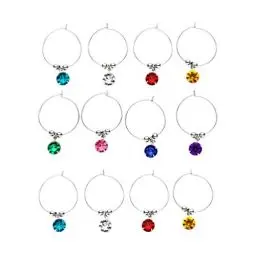 Produktbild: 16PCS Weinglas Anhänger Charms,Glas Identifikations Getränke Markierungen Glasmarkierung Wiederverwendbare Weinglas Charms für Stielgläser Weinglas Marker Party Glasflasche Dekoration