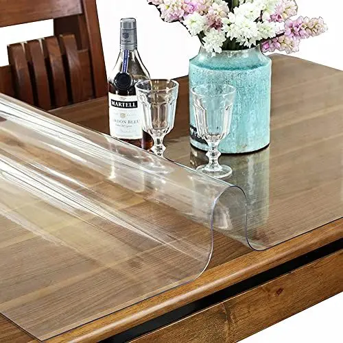 Produktbild: Generisch Kristallklare Folie 2 mm dick Tischfolie transparent mit abgerundeten Ecken/Tischdecke wasserfest Tischschutz PVC-Folie Schutzfolie – Schutzfolie Tischschutzfolie (60 x 190 cm), 75 x 120 cm
