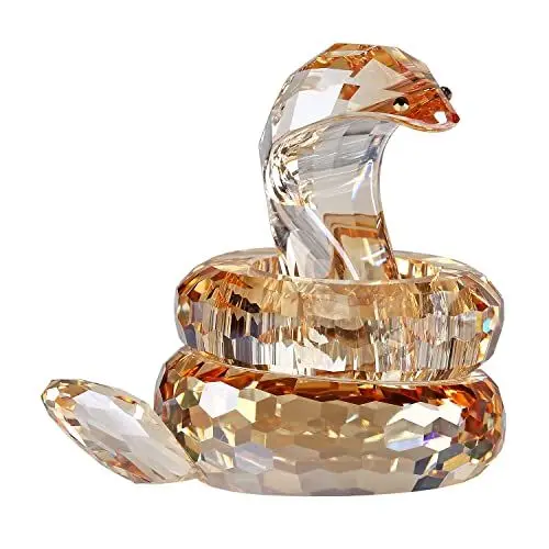 Produktbild: Kristallkobra-Schlange, handgefertigt, Ornamente, Kunst, Tier-Kollektion, Statue, Sammlerstück, Heimdekoration, Geschenke (Gold)
