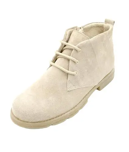 Produktbild: Kristian Shoes 2210 Nubukleder Stiefeletten Damen - Handgefertigt in der EU - Warme Polsterung, Elegante Winterschuhe Damen, Hochwertige Winterstiefel für Stil und Komfort Beige 38