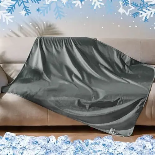 Produktbild: Kritter Planet Kühldecke Katze Hund Bett Wasserdicht, wasserdichte Kühlende Decke Hundedecke für Auto Rückbank Unterwegs Outdoor Sofa Couch Waschbar, Sofadecke Katzendecke Kühlend Klein Grau, 130x150