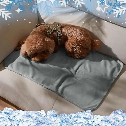 Produktbild: Kritter Planet Kühldecke Katze Hund Bett Wasserdicht, wasserdichte Kühlende Decke Hundedecke für Auto Rückbank Unterwegs Outdoor Sofa Couch Waschbar, Sofadecke Katzendecke Kühlend Klein Grau, 50x75