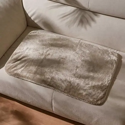 Produktbild: Kritter Planet wasserdichte Decke, Hundedecke Wasserdicht Kuscheldecke Flauschig für Unterwegs Auto Rückbank Sofa, Sofabezug Hund Decke Couch Schutz Katze Waschbar, 50x75(Taupe)