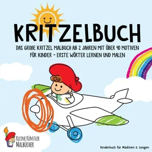 Produktbild: Kritzelbuch: Das große Kritzel Malbuch ab 2 Jahren mit über 40 Motiven für Kinder - Erste Wörter lernen und malen - Kinderbuch für Mädchen & Jungen