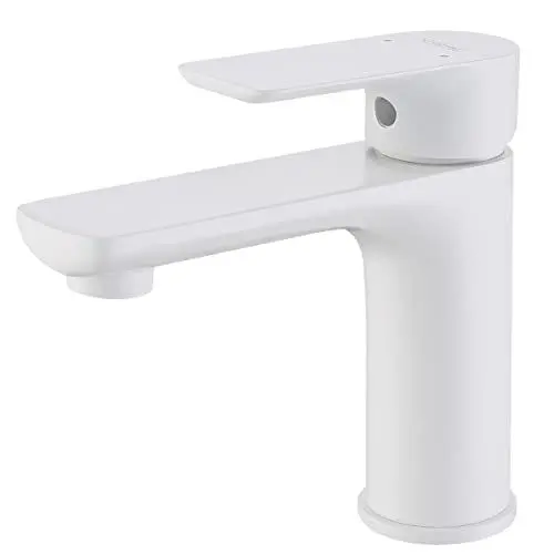 Produktbild: Krobec Wasserhahn Badezimmer Waschbecken Messing (Weiß)