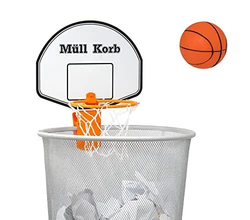 Produktbild: KrockaZone. Mini Basketballkorb für den Mülleimer Papierkorb mit kleinem Ball - Spaß fürs Zimmer, Tür, Büro, Zuhause, Kinder, Sport, Spielzeug