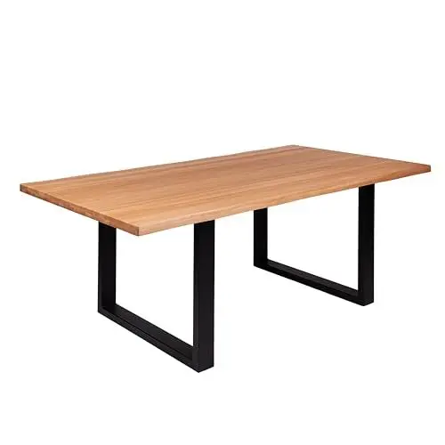 Produktbild: Krok Wood Esstisch Dublin aus Massivholz mit Metallbeine (Buche, 200 x 90 x 75 cm)