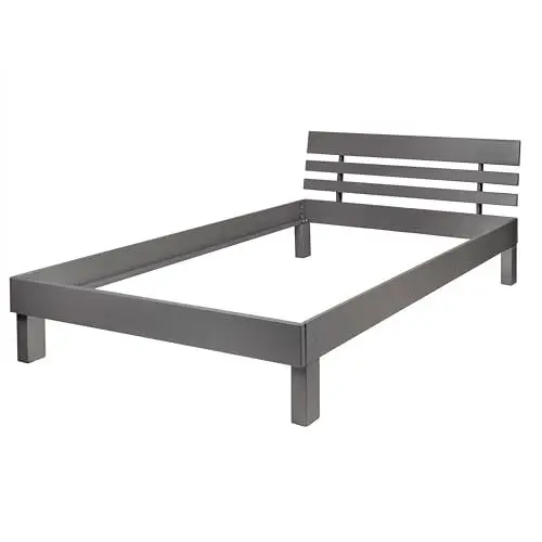 Produktbild: Krok Wood Massivholzbett Julia in Buche, Farbe Grau (90 x 200 cm)