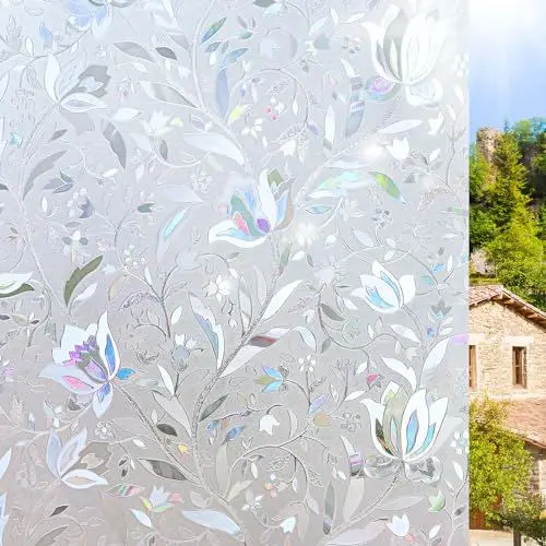 Produktbild: KROMAPOLIS Fensterfolie - Fenster Sichtschutzfolie, Fenster-Vinylglasabdeckung, Glasmalerei-Dekorfolie, Fenster-Sichtschutzfolie Mattiert, Statische Fensterfolien Nicht Klebend - 30X200CM