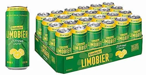 Produktbild: Krombacher Limobier Zitrone 0,5L Dose 24er Dosentray