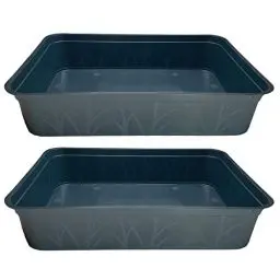 Produktbild: KRONLY 2 Stück stabile Pflanzschale ohne Bodenlöcher 38 x 28 x 8cm - Pikierschale für Pflanzen Wanne Schalen Garten Anzucht