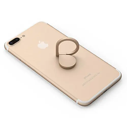 Produktbild: Kronya - 360 Grad drehbarer Smartphone Fingerhalter - Halter Halterung Ständer - Kompatibel mit Apple iPhone Samsung Galaxy - Modell MTKAB (Gold)