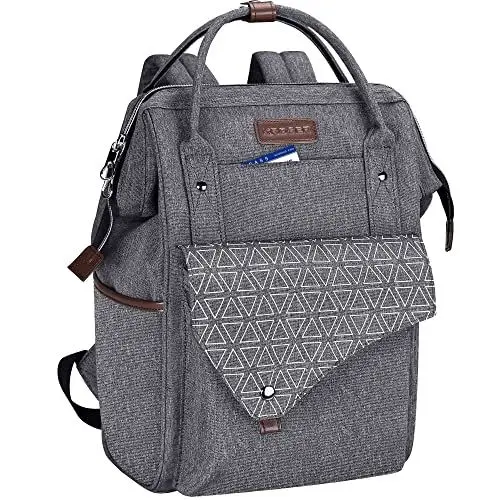 Produktbild: KROSER ROSER Rucksack Damen für Schule Laptop Rucksack 15,6 Zoll Schulrucksack Daypack wasserdichte für Universität/Reisen/Business/Arbeit Frauen/Männer, Grau