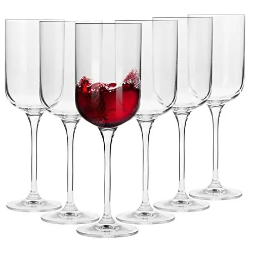 Produktbild: Krosno Rot-Weingläser | Set von 6 | 350 ML | Glamour Kollektion | Perfekt für zu Hause, Restaurants und Partys | Spülmaschinenfest