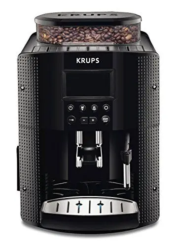 Produktbild: Krups EA8150 Kaffeevollautomat Essential Espresso | 1450 Watt | 1,7 Liter Wassertank | 15 bar | LCD-Display | 3 Temperaturstufen + 3 Mahlgrade | Schwarz