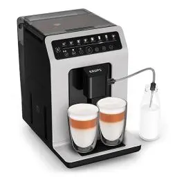 Produktbild: Krups Evidence ECOdesign Kaffeevollautomat mit Milchschlauch, 8 Getränke, 2-Tassen-Funktion, Recyceltes Material, Kaffeemaschine, Weiß/Schiefer, EA897A10