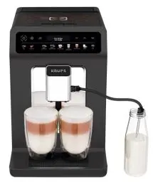 Produktbild: Krups Evidence One Kaffeevollautomat mit Milchschlauch, 12 Getränke, 2-Tassen-Funktion, Farbdisplay, Kaffeemaschine, TÜV-Siegel, Schwarz, EA895N10, Meteor Graphit