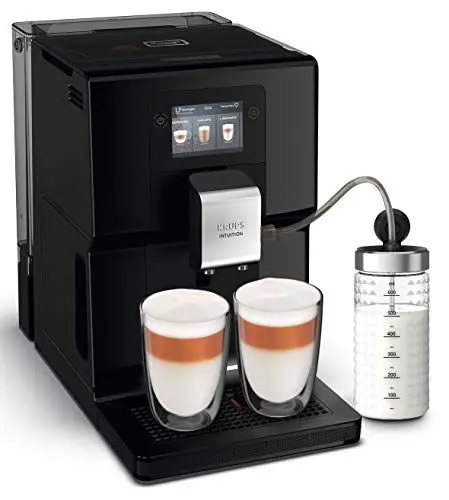 Produktbild: Krups Intuition Preference Kaffeevollautomat mit Milchschlauch, 11 Getränke, Personalisierung, 2-Tassen-Funktion, Kaffeemaschine, Schwarz, EA872810