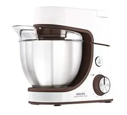 Produktbild: Krups KA51K1 Master Perfect Duo Küchenmaschine c 1100 Watt | 5 Geschwindigkeiten | Pulse-Funktion | 4,6 Liter Edelstahl-Schüssel | inkl. Kinder-Backset und Gebäck-Kit | Weiß/Braun