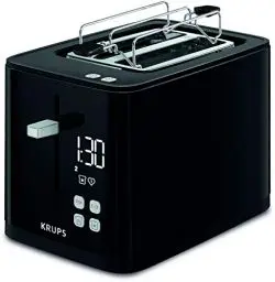 Produktbild: Krups KH641810 Smart'n Light Toaster | Zwei-Scheiben-Toaster | Digitaldisplay | 7 Bräunungsstufen | herausnehmbare Krümelschublade | Countdown | Anhebevorrichtung | Schwarz