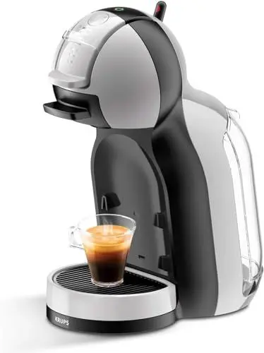 Produktbild: NESCAFÉ Dolce Gusto Mini Me Von Krups, kleine automatische Kapselkaffeemaschine, heiße und kalte Getränke, 15 Bar Druck, 0,8 Liter Wassertank, Eco-Mode, Arctic Grey/Schwarz, KP123B