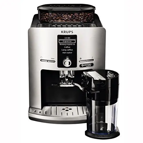 Produktbild: Krups Latt'Espress Quattro Force EA82FE Kaffeevollautomat (1450 Watt, 1,7 Liter, One-Touch Funktion, Milchbehälter, 15 bar) silber