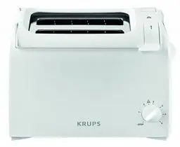 Produktbild: Krups Toaster Pro Aroma, Kurzschlitz-Toaster, 2 Schlitze, 6 Bräunungsstufen, Vorrichtung zum Anheben und zum Erwärmen von Brötchen, KH151110, Weiß