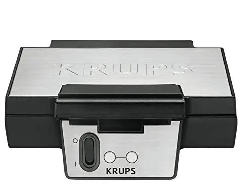 Produktbild: Krups Waffeleisen FDK251, Doppelwaffeleisen, 2 Belgische Waffeln gleichzeitig, Antihaftbeschichtete Platten, für rechteckige, sicher dank isoliertem Griff, 850W, 6x12x12cm, Schwarz