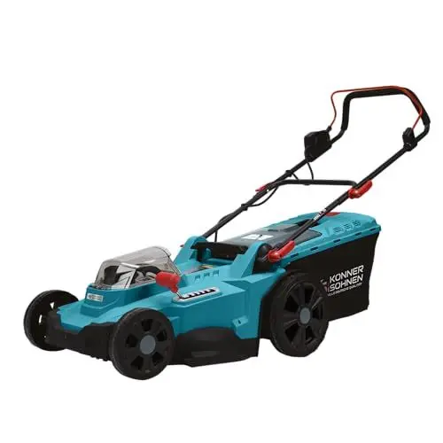 Produktbild: K&S Könner&Söhnen KS KS 43LM-40V, Akku Rasenmähe 40 V,akkurasenmäher mit Schnittbreite 430 mm, Schnitthöhe 25–75 mm, Elektro rasenmäher mit 6 Positionen,mulchmäher mit Grasfangbox 50 l, Mulchfunktion