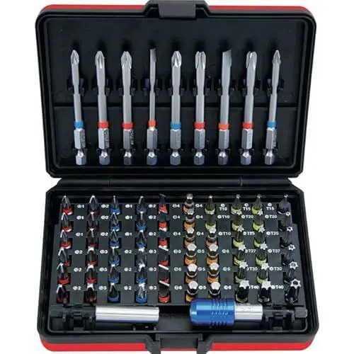 Produktbild: KS Tools 918.3030 Torsionplus - Satz 30 farbcodierte Schraubendreherbits mit Griffverlängerung/-adapter.
