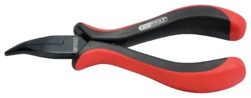 Produktbild: KS Tools 500.7022 Feinmechanik-Flachrundzange-gebogen, 130mm, Farbe, Size