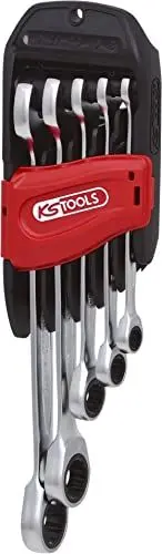 Produktbild: KS Tools 503.4255 GEARplus® Ratschenringmaulschlüssel-Satz, abgewinkelt, 5-tlg. 8-19mm