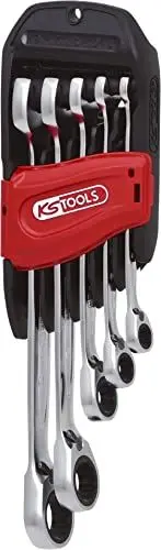 Produktbild: KS Tools 503.4605 GEARplus Ratschenringmaulschlüssel-Satz, umschaltbar, 5-tlg. 8-19mm