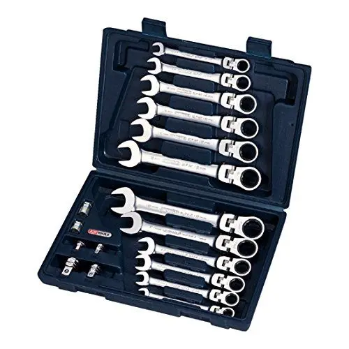 Produktbild: KS Tools 5034868 Tools 503.4868 GEARplus Gelenk-Ratschenringmaulschlüssel-Satz, 18-tlg.feststellbar
