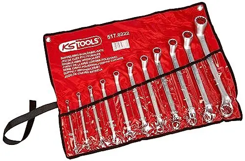 Produktbild: KS Tools 517.0222 CLASSIC Doppel-Ringschlüssel-Satz, gekröpft, 11-tlg. 6-32mm