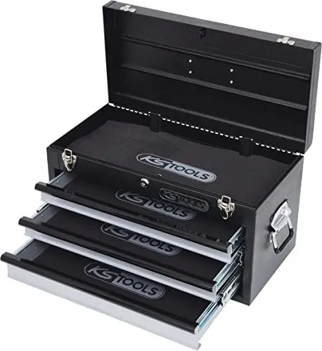 Produktbild: KS Tools 801.0003 Werkzeugtruhe mit 3 Schubladen-schwarz, L508xH255xB303mm