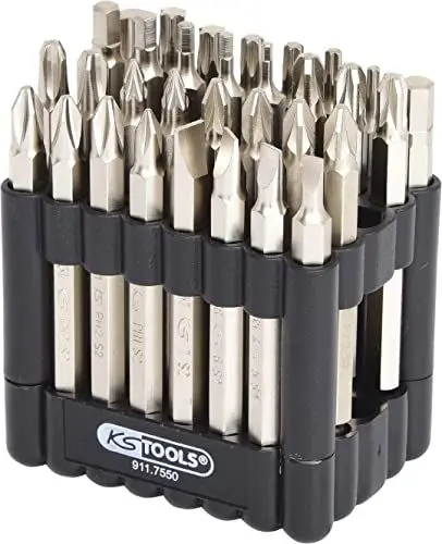 Produktbild: KS Tools 911.7550 1/4 CLASSIC Bit-Satz, 75mm, 32-tlg. 10.2 cm