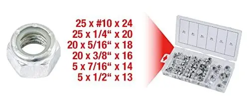 Produktbild: KS Tools 970.0480 Sortiment Muttern, selbstsichernd, UNC, 100-tlg.