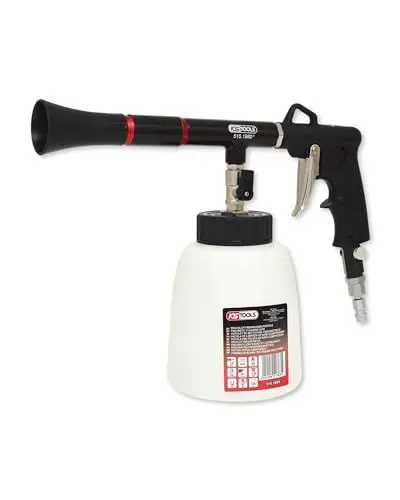 Produktbild: KS Tools Druckluft Reinigungspistole 515.1980 1L I Soda Reinigungspistole Druckluft inkl. 360° drehbarem und 30° abwinkelbarem Kugelgelenk-Stecknippel