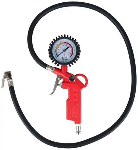 Produktbild: KS Tools Reifendruckprüfer 515.1920 0-12 Bar I Druckluft-Reifendruckfüller für Einhandbedienung I Mit gummiummanteltem Manometer I Ergonomisches Design