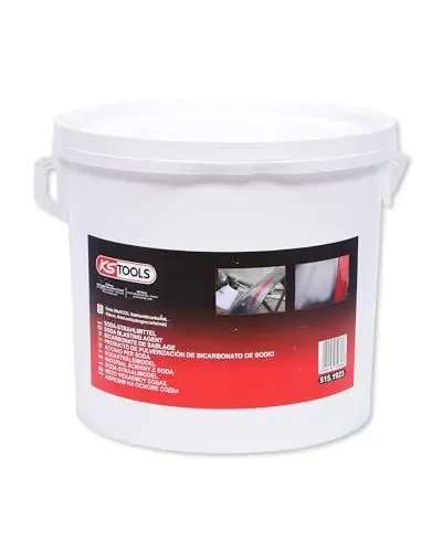 Produktbild: KS Tools Soda Strahlmittel 5 kg 515.1923 I < 0,5 mm Siebfraktion I Umweltfreundliches Reinigungsmittel mit Natron zum Reinigen und Entfernen von Farben oder Lacken