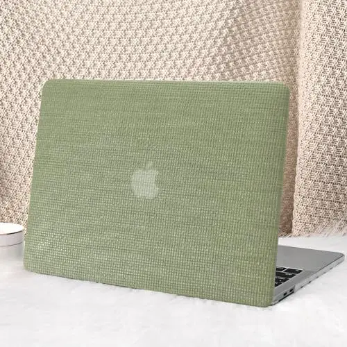 Produktbild: Ksriylm HüLle Kompatibel für MacBook Pro13 Zoll M2 2023 2022 2021-2016 A2338 M1 A2251 A2289 A2159 A1989 A1708 A1706 Touch ID,Gewebtes Material Plastik Schutzhülle Case &Tastaturabdeckung（GrüN）