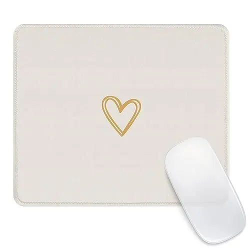 Produktbild: Ksriylm Mauspad,Quadratisches Beige süße Herzform Mouse Pad,FüR BüRo Und Zuhause,Mousepad Mit Motiv,Wasserdichtes Mousepad rutschfeste Gummiunterseite Computer-Mauspads FüR Kabellose Maus