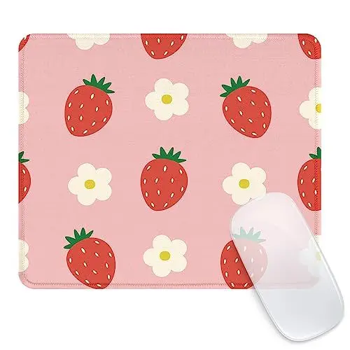 Produktbild: Ksriylm Mauspad,Quadratisches Niedliches Erdbeere 1 Mouse Pad,für Büro und Zuhause,Mousepad mit Motiv,wasserdichtes Mousepad,rutschfeste Gummiunterseite,Computer-Mauspads für kabellose Maus