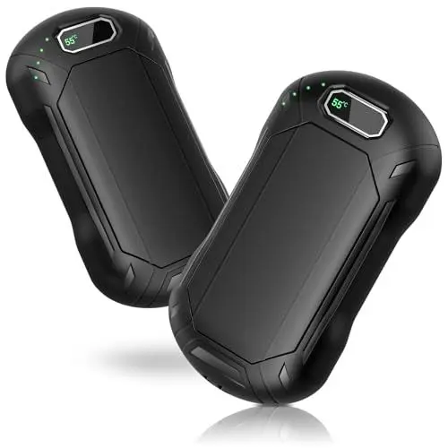 Produktbild: Kssvzz 2er Set Handwärmer Elektrisch, Magnetische Handwärmer USB Heizung 6000mAh, Taschenwärmer WiederverwendbarUltra Leicht & Dünn für Weihnachten, Camping, Jagd, Golf, Lang Anhaltende