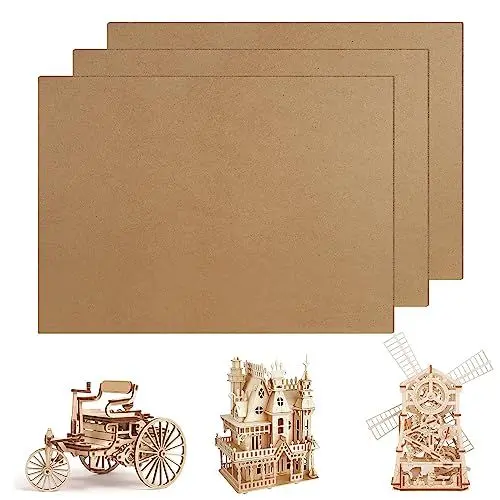 Produktbild: Kssvzz 3 Stück MDF Holzplatten zum Basteln, 2mm Mittlere Dichte Fiberboard Holz Blatt Holzbretter MDF Platten für Lasergravur, Malerei und Dekor(420 x 300 x 2 mm)