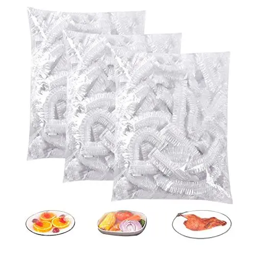 Produktbild: Ksvaye 300 Stück Frischhaltebeutel Wiederverwendbar Frischhaltefolie mit Gummizug Abdeckhauben für Lebensmittel Elastisch Frischhaltesäcke Versiegelungsbeutel Lebensmittelabdeckung
