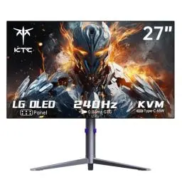 Produktbild: KTC Gaming Monitor 27 Zoll, OLED 240hz Monitor, PC Bildschirm QHD 1440p, 0.03ms GtG, DCI-P3 100%, Lautsprecher, Type-C 65W, FreeSync & G-Sync, 2xHDMI 2.0 & DP 1.4 VESA, Höhenverstellbar Pivot G27P6